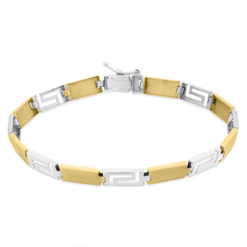 14k white and yellow gold greek key bracelet 67888 19975121129517 e0c393e49e