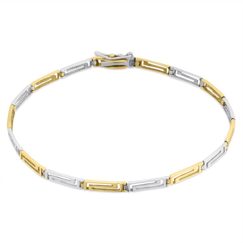 14k white and yellow gold greek key bracelet 72170 49745594984060 3df35f4289