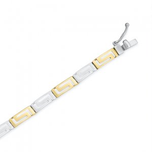 14k white and yellow gold greek key bracelet 78996 40074307515877 cc20c58384