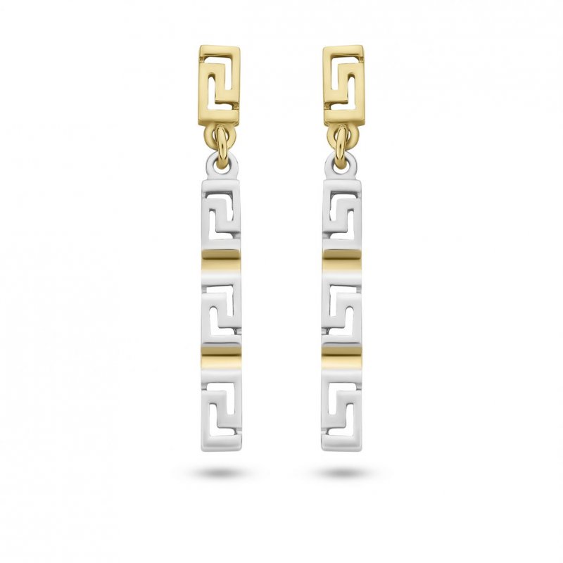 14k white and yellow gold greek key dangle earrings 68854 64117136996131 aabd213d7a