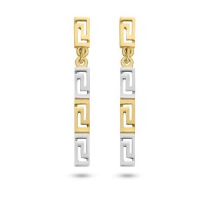 14k white and yellow gold greek key dangle earrings 77034 99251667538241 40ee3dbbd3