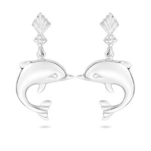 14k white gold dolphins dangle earrings 35794 15272641402449 7702379ddc