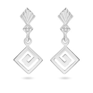 14k white gold rhombus greek key dangle earrings 68096 71147862420672 316597d334