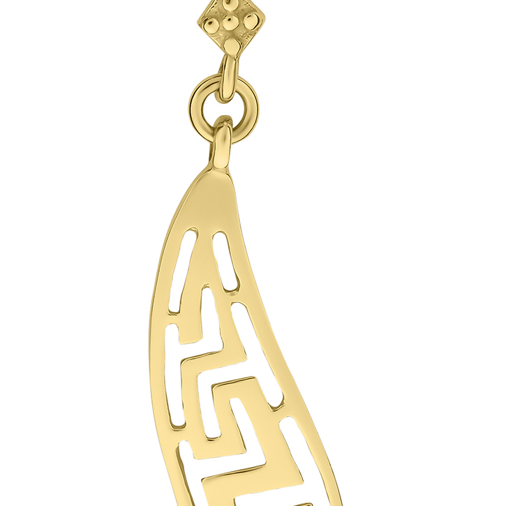 14k yellow gold leaf greek key dangle earrings 67769 11449745421434 8af1a74e7f