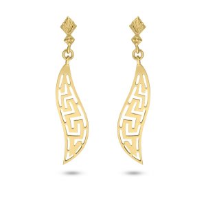 14k yellow gold leaf greek key dangle earrings 67769 31156837756484 693e472937