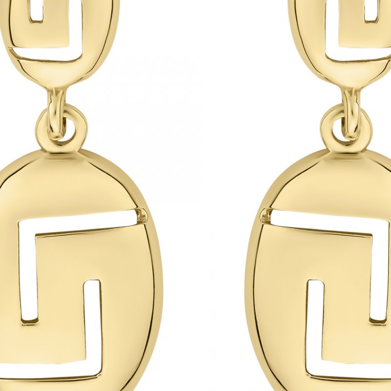 14k yellow gold oval greek key dangle earrings 75926 90410922430579 11f93b5792