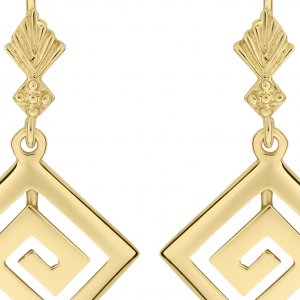 14k yellow gold rhombus greek key hook earrings 79316 80119346558598 3a511a92a4