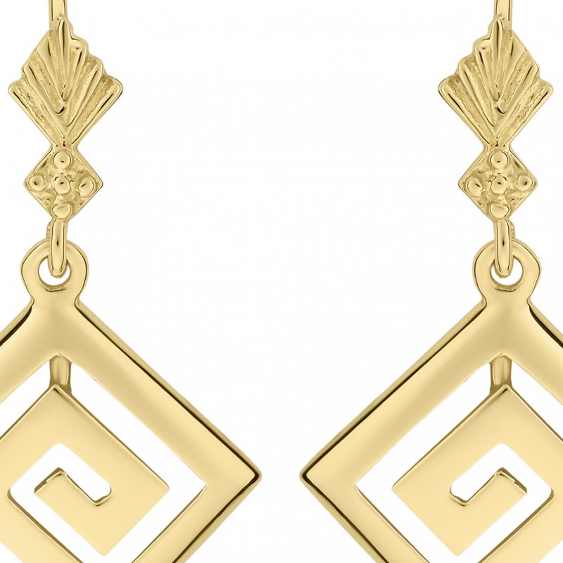 14k yellow gold rhombus greek key hook earrings 79316 80119346558598 3a511a92a4