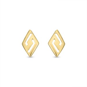 14k yellow gold rhombus greek key stud earrings 67765 94277064561004 97cbbed2c6