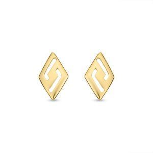 14k yellow gold rhombus greek key stud earrings 67765 94277064561004 97cbbed2c6