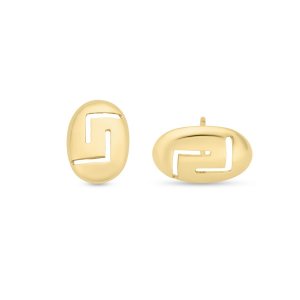 14k yellow gold small oval greek key stud earrings 75922 83808528059204 cd99cd4de6