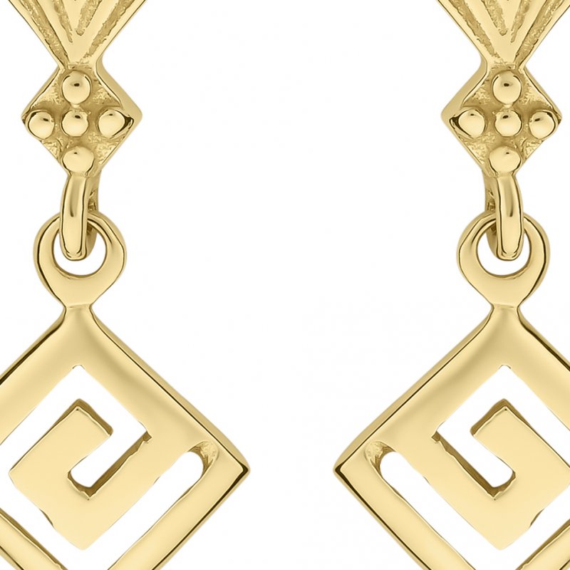 14k yellow gold small rhombus greek key dangle earrings 67852 31905246273165 8bafd0fef4