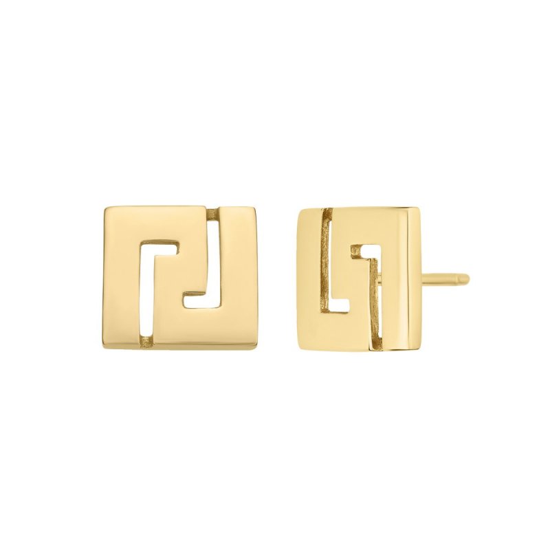 14k yellow gold square greek key stud earrings 67849 64623077606484 32d909dcdb