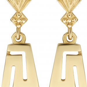 14k yellow gold trapezoid greek key dangle earrings 79317 88243994049840 346e91e110