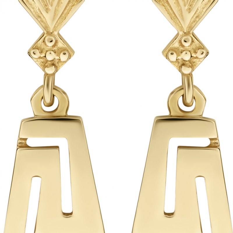 14k yellow gold trapezoid greek key dangle earrings 79317 88243994049840 346e91e110