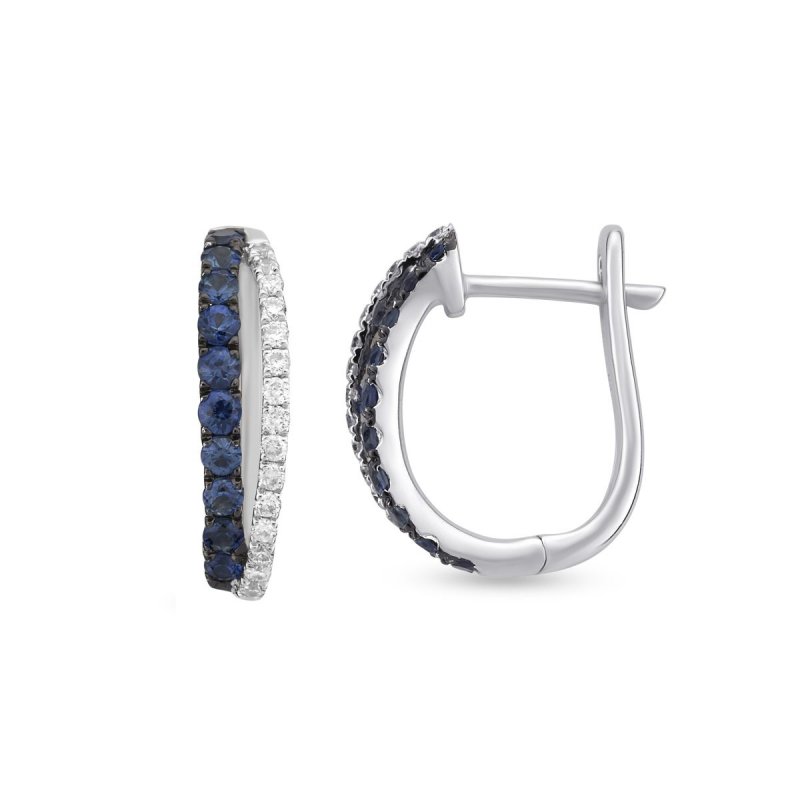 18k white gold 0.16 ct. tw. diamond and 0.43 ct.tw . blue sapphire earrings 76773713421427 24d9bd4ba0