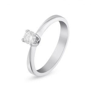 18ct White Gold Diamond Solitaire Ring 0.20 ct