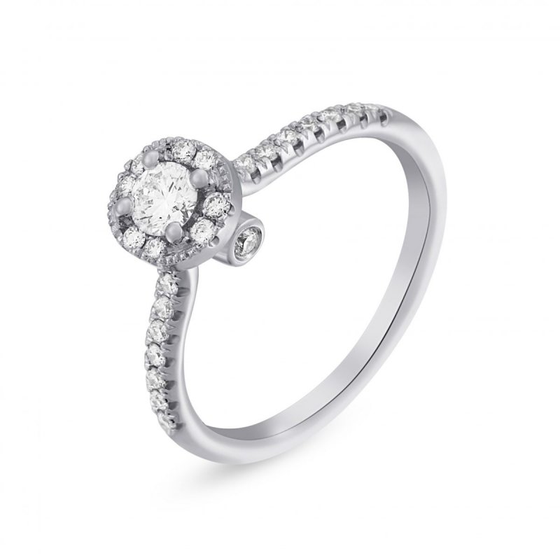 18k white gold 0.20 ct. halo design solitaire ring 25607079835476 0688640df9