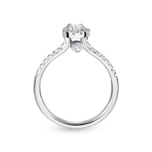 18ct White Gold Halo Design Diamond Engagement Ring 0.47 ct tw
