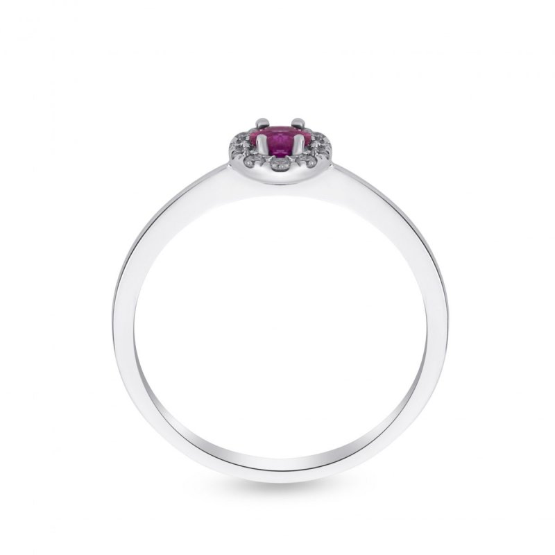18k white gold 0.21 ct. ruby and 0.10 ct.tw . diamonds ring 45589454118000 faf234bb34