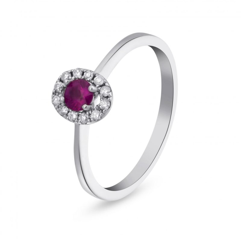 18k white gold 0.21 ct. ruby and 0.10 ct.tw . diamonds ring 61538350324063 37722a5101