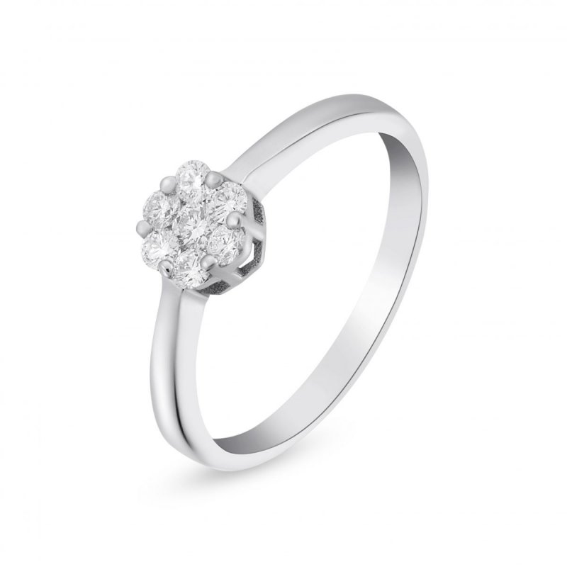 18k white gold 0.25 ct. tw. flower design diamond engagement ring 80475788177848 d767a53b0c