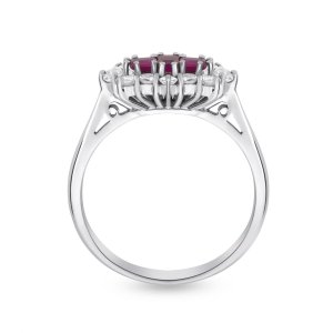 18k white gold 0.28 ct. tw. rubies and 0.54 ct. tw. diamonds cluster ring 83518562793572 ab9a660d55