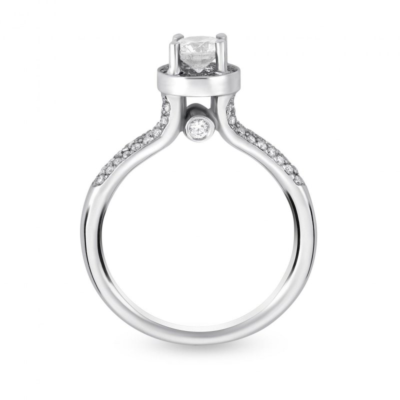 18k white gold 0.69 ct. tw. halo design diamond solitaire ring 93871957011480 be0772aab7