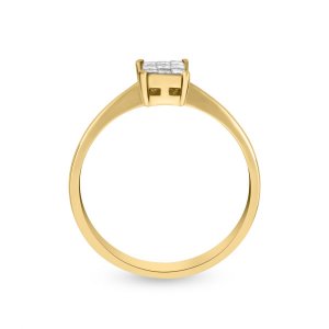 18ct Yellow Gold Princess Cut Diamond Engagement Ring 0.15 ct tw