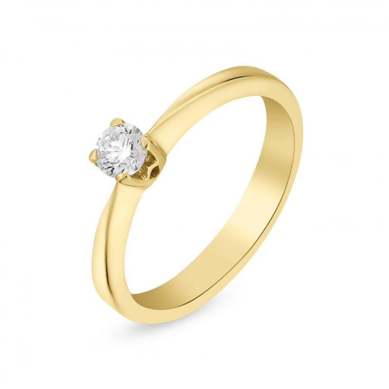 18k yellow gold 0.20 ct. classic diamond solitaire ring 37963155558421 50782d9306