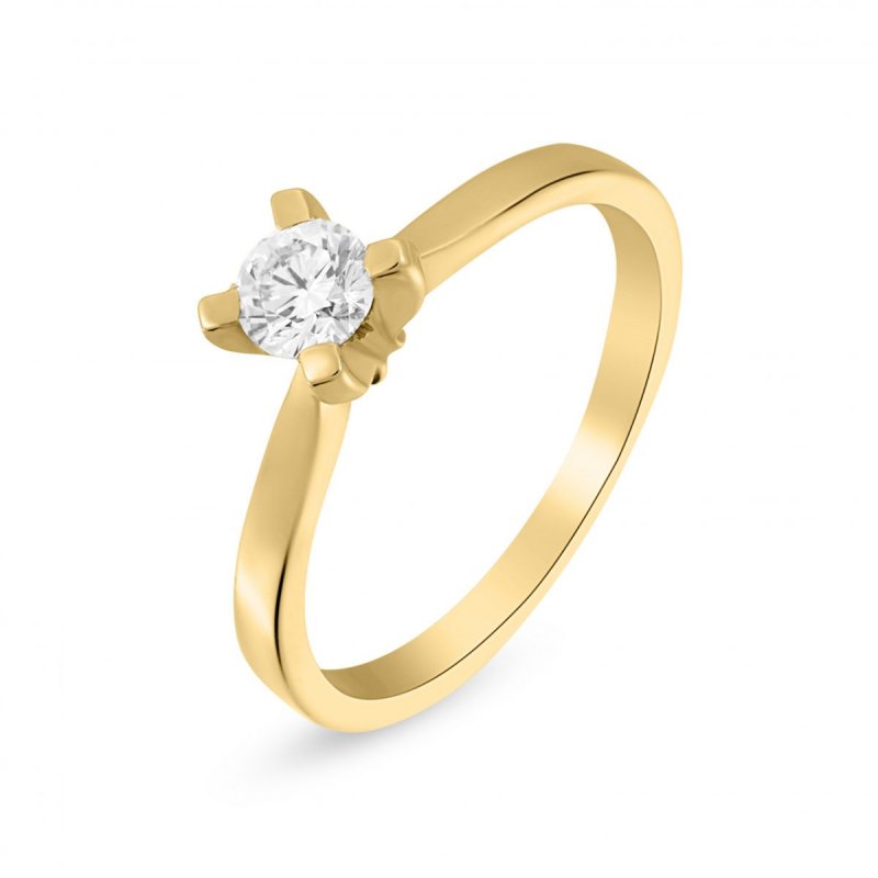 18ct Yellow Gold Diamond Solitaire Ring 0.33 ct