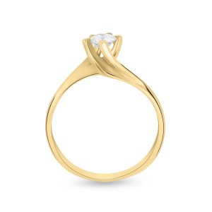 18ct Yellow Gold Flame Design Diamond Solitaire Ring 0.41 ct