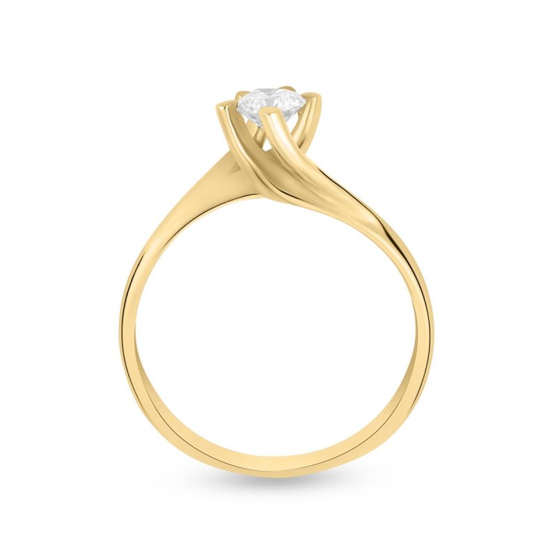 18k yellow gold 0.41 ct. flame design diamond solitaire ring 79148066011608 caf512ecdb
