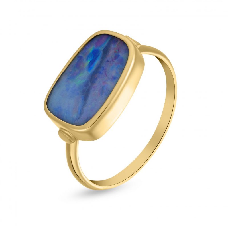 18k yellow gold australian blue opal ring 50424019595556 24240044ee
