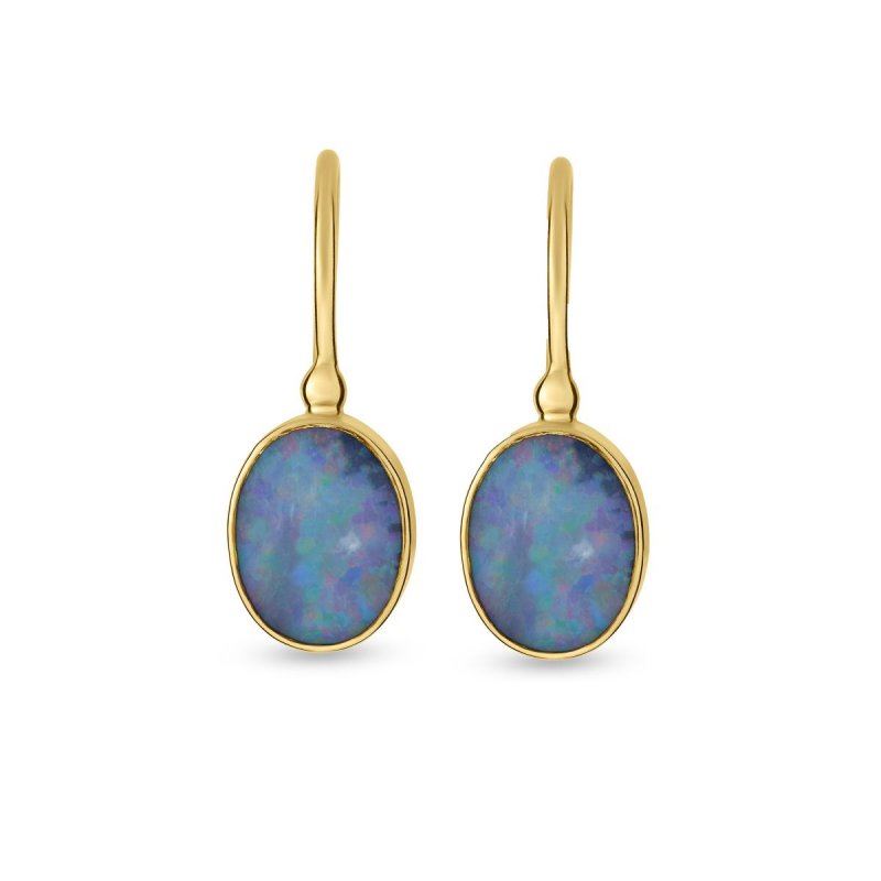 18k yellow gold blue opal hook earrings 49780478017196 bd4298dc70