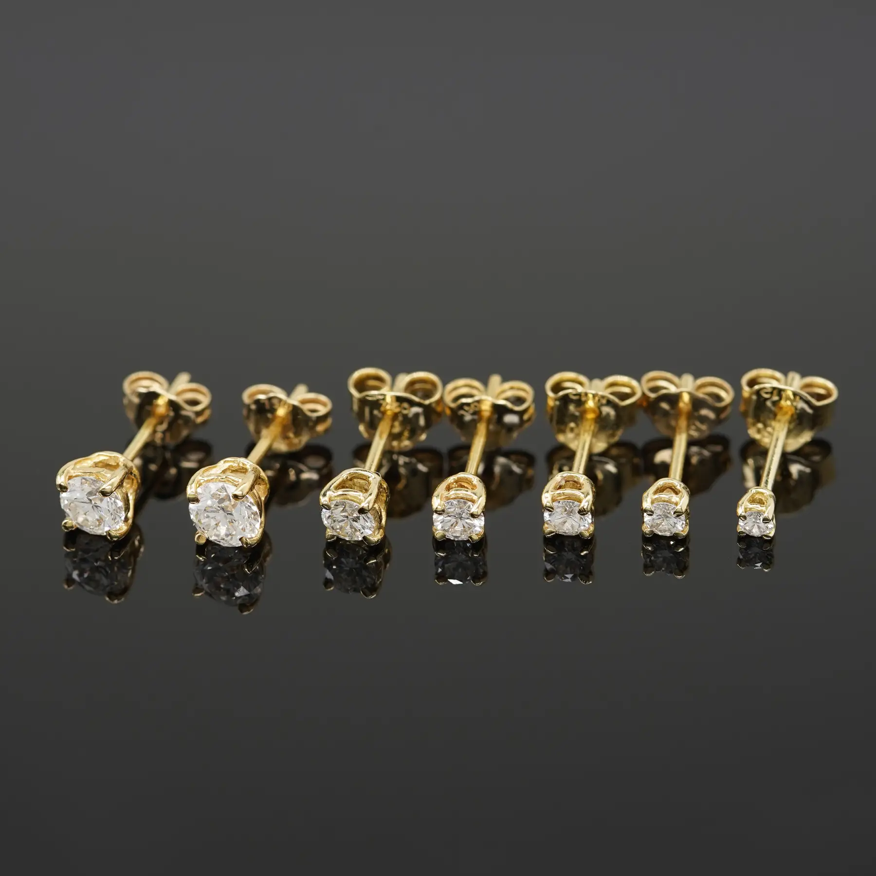60372 18k yellow gold 0.82 ct. tw. diamond stud earrings 71190197518461