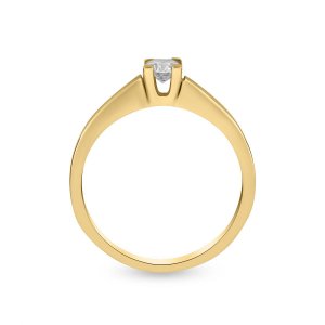 18ct Yellow Gold Low Profile Diamond Solitaire Ring 0.24 ct