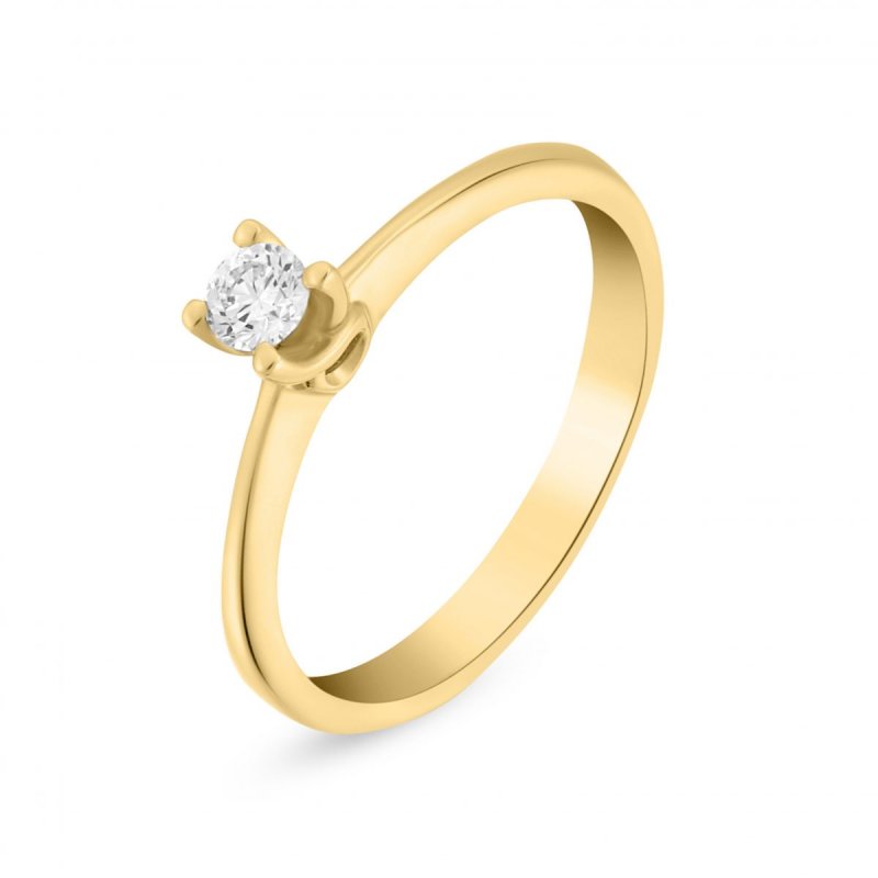 18ct Yellow Gold Diamond Solitaire Ring 0.15 ct